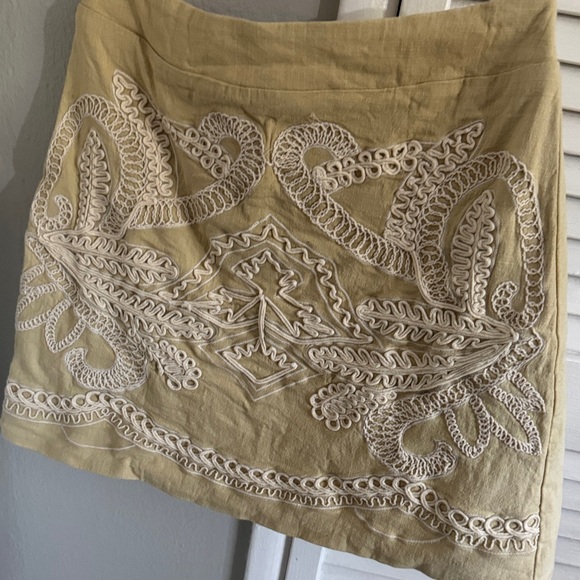 Chic Tan Embroidered Skirt Set - Picture 4 of 7